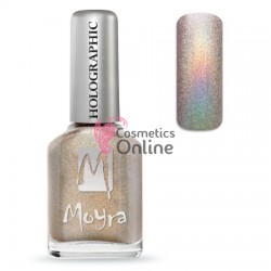Lac de Unghii Moyra Holografic Auriu 252, 12 ml, cu uscare la aer